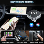 2-in-1 Wireless CarPlay & Android Auto Adapter – Plug & Play, Auto Connect, Converts Wired to Wireless for iPhone & Android (2017+ Cars)