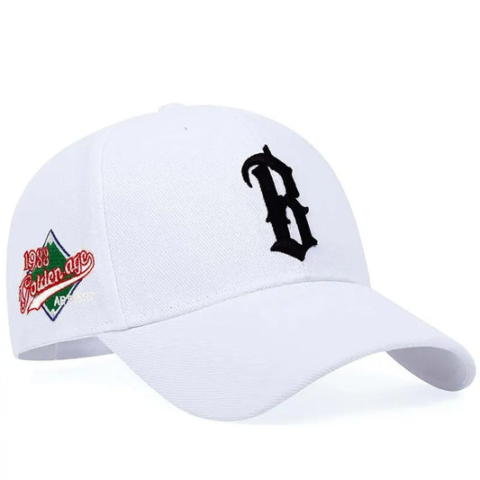 B Letter Embroidered Baseball Cap - Adjustable Hip Hop 1988 Hat | Unisex Sun Protection Snapback