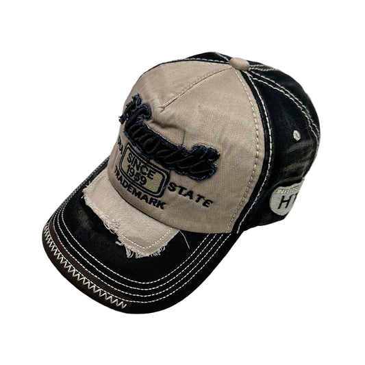 Vintage Washed Embroidered Baseball Cap - Cotton Snapback for Men & Women | Adjustable Distressed Hat