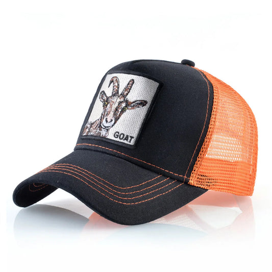 Animal Patch Trucker Hat – Embroidered Animal Baseball Cap, Adjustable Snapback for Men & Women, Cotton Streetwear Visor Hat