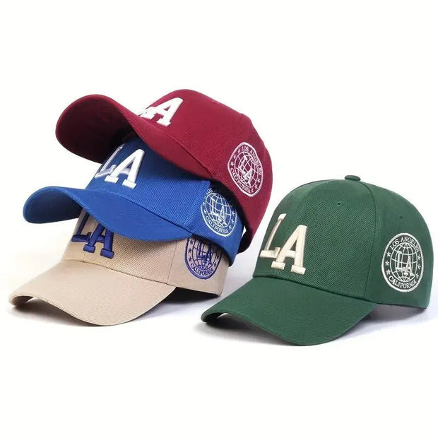 LA Embroidered Snapback Cap - Adjustable Unisex Baseball Hat | Casual Outdoor Streetwear Cap