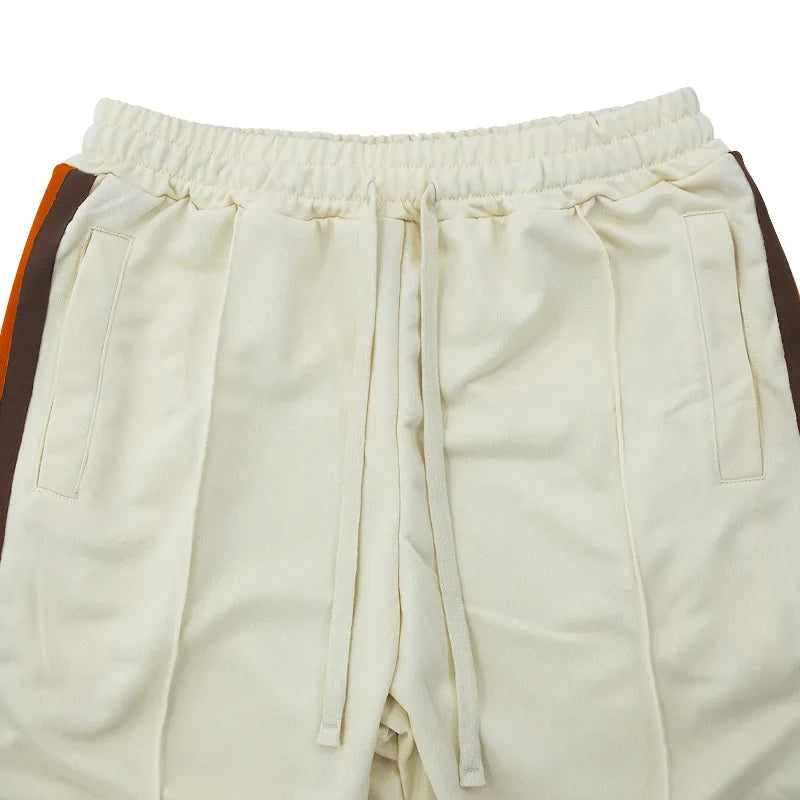 Urban Flare Joggers - Slim-Fit Stacked Pants, Y2K Streetwear Sweatpants with Striped Legs