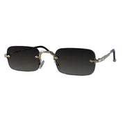 Small Frame Rimless Rectangle Sunglasses – 2025 Vintage Punk UV400 Shades for Men | Luxury Alloy Frame Gradient Eyewear