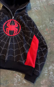 Spiderman Embroidery Zip Up Hoodie – Gothic Harajuku Streetwear Jacket, Men Women Hip Hop Casual Hoodie