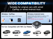 2-in-1 Wireless CarPlay & Android Auto Adapter – Plug & Play, Auto Connect, Converts Wired to Wireless for iPhone & Android (2017+ Cars)