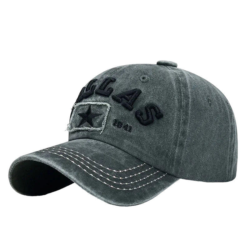 DALLAS 3D Embroidered Baseball Cap – Unisex Adjustable Cotton Hat, Casual Streetwear Snapback