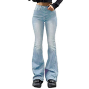 RetroBell™ Bootcut Jeans – Women’s Slim Fit Flare Denim with Vintage Wash | High Waist Bell Bottom Trousers
