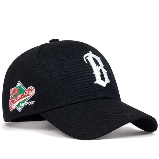 B Letter Embroidered Baseball Cap - Adjustable Hip Hop 1988 Hat | Unisex Sun Protection Snapback