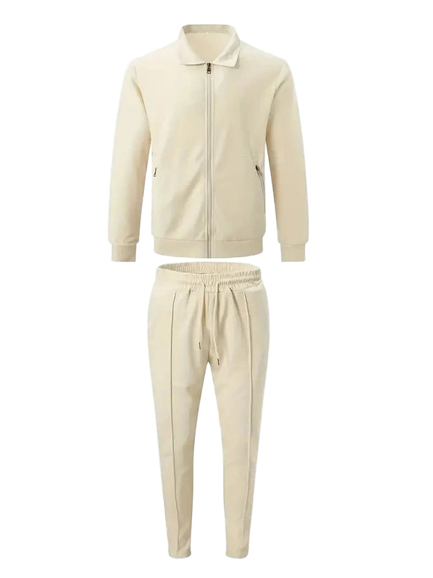 2 Pieces Classic Men's Sportswear Set - Soft, Breathable, Full Zip Tracksuit | Autumn Winter Casual Outfit