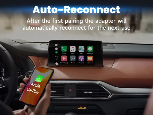 2-in-1 Wireless CarPlay & Android Auto Adapter – Plug & Play, Auto Connect, Converts Wired to Wireless for iPhone & Android (2017+ Cars)