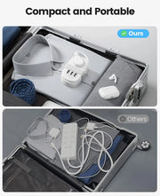 5-in-1 Travel Power Strip – 2 AC Outlets + 3 USB Fast Charging Ports + Type-C, Compact Extension Cord with Surge Protection