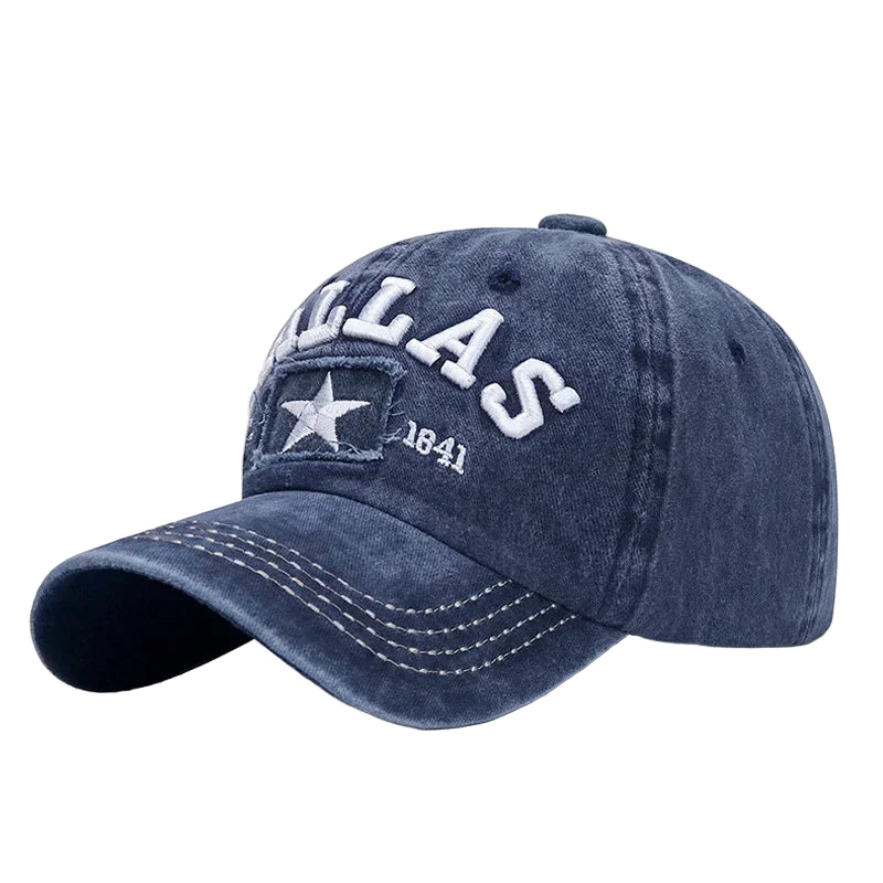 DALLAS 3D Embroidered Baseball Cap – Unisex Adjustable Cotton Hat, Casual Streetwear Snapback