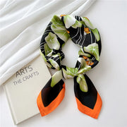 Luxury Fashion Print Silk Square Scarf - 70×70cm Soft Satin Neckerchief Hairband & Bag Accessory for Women