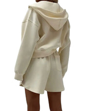 SoftStitch™ Pink Oversized Hoodie & Shorts Set – Women’s Spring Loungewear, Casual Two-Piece Matching Outfit for Streetwear & Relaxed Days