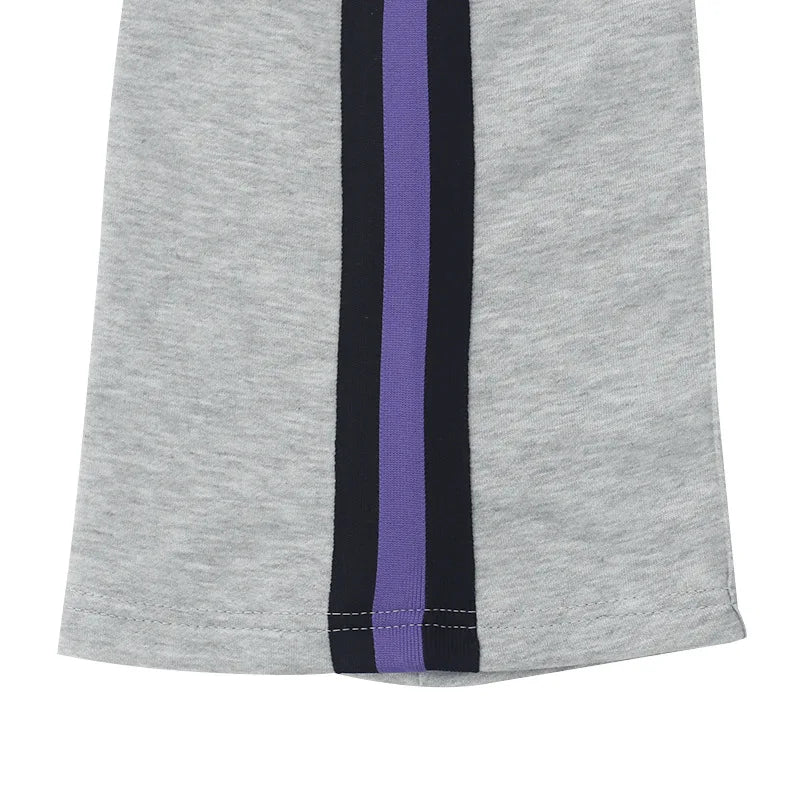 Urban Flare Joggers - Slim-Fit Stacked Pants, Y2K Streetwear Sweatpants with Striped Legs
