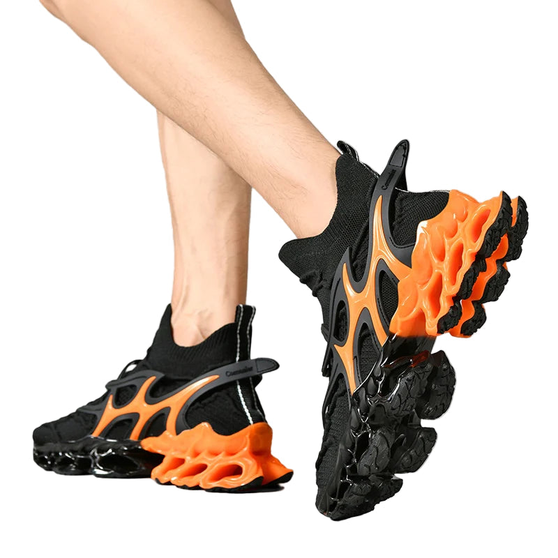 Men’s Flame Sole Sneakers V.2 - Luxury Streetwear Sneakers, Breathable Flyknit Running Shoes