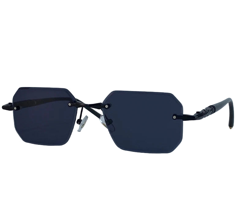 Square Rimless Sunglasses for Men – 2025 Luxury Steampunk Polygon Gradient UV400 Shades by KIM7KIM | Trendy Frameless Eyewear