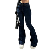 RetroBell™ Bootcut Jeans – Women’s Slim Fit Flare Denim with Vintage Wash | High Waist Bell Bottom Trousers