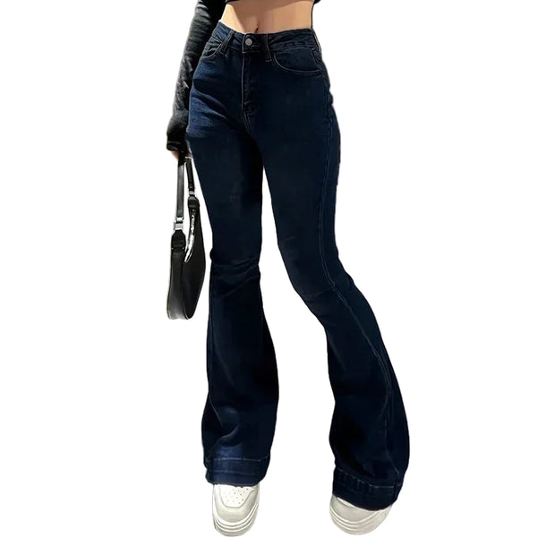 RetroBell™ Bootcut Jeans – Women’s Slim Fit Flare Denim with Vintage Wash | High Waist Bell Bottom Trousers