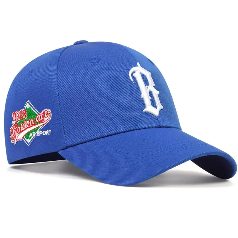 B Letter Embroidered Baseball Cap - Adjustable Hip Hop 1988 Hat | Unisex Sun Protection Snapback
