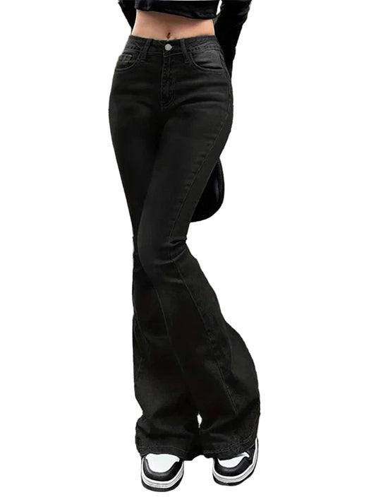 RetroBell™ Bootcut Jeans – Women’s Slim Fit Flare Denim with Vintage Wash | High Waist Bell Bottom Trousers