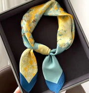 Luxury Fashion Print Silk Square Scarf - 70×70cm Soft Satin Neckerchief Hairband & Bag Accessory for Women