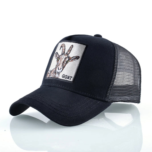 Animal Patch Trucker Hat – Embroidered Animal Baseball Cap, Adjustable Snapback for Men & Women, Cotton Streetwear Visor Hat