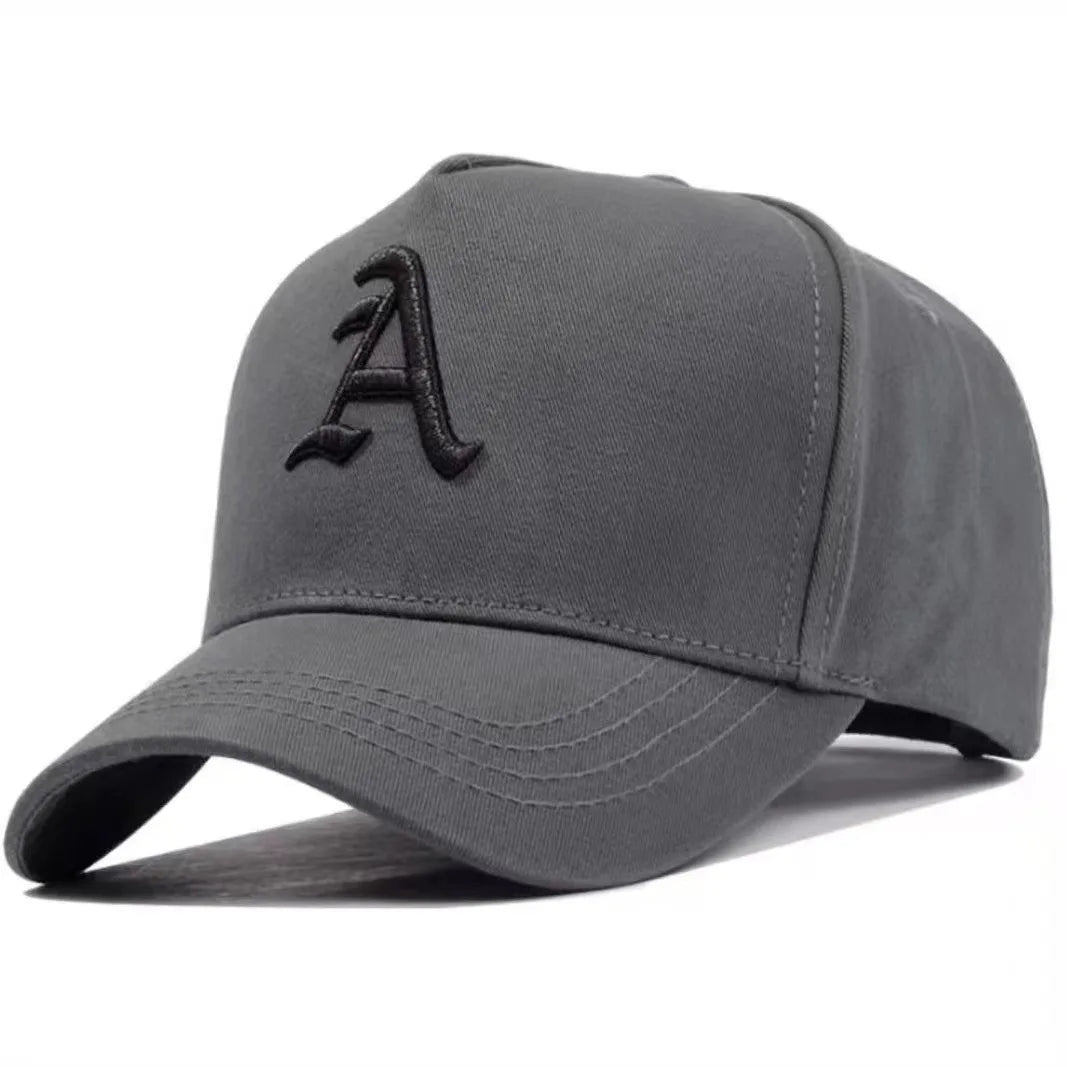 Letter "A" Embroidered Baseball Cap Cotton Adjustable Trucker Hat for Men | Summer Snapback Sun Cap