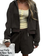 SoftStitch™ Pink Oversized Hoodie & Shorts Set – Women’s Spring Loungewear, Casual Two-Piece Matching Outfit for Streetwear & Relaxed Days