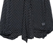 Bow Embellished Polka Dot Cape-Style Loose Shirt - Women’s Fashion Top with Ribbon Collar & Long Sleeves
