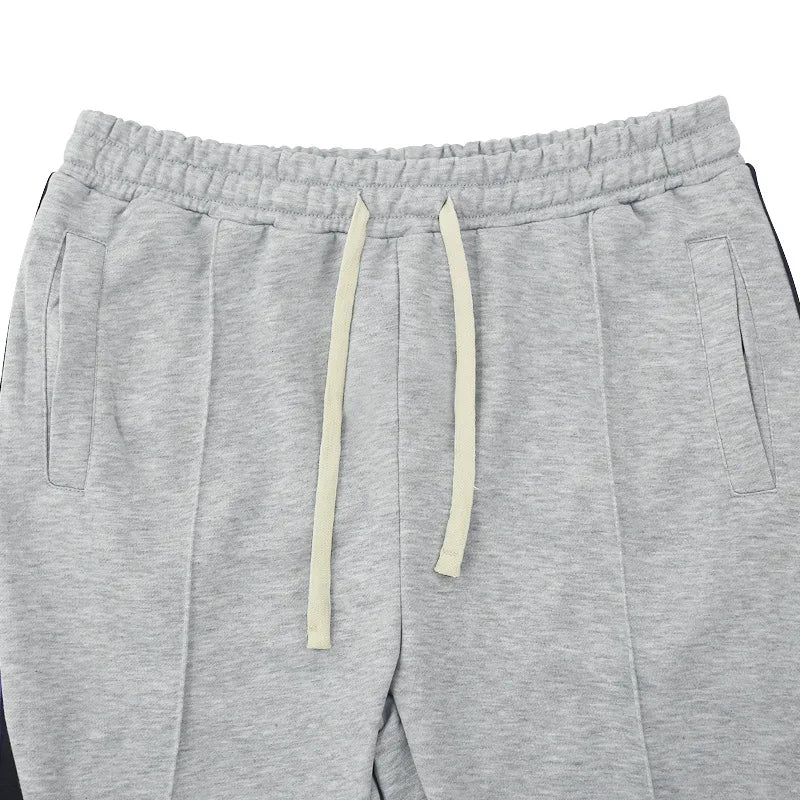 Urban Flare Joggers - Slim-Fit Stacked Pants, Y2K Streetwear Sweatpants with Striped Legs