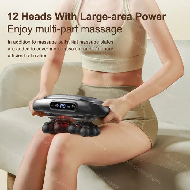 Fascia Gun Deep Tissue Massage Gun – 12/8 Heads, High-Frequency Electric Muscle Massager for Neck, Back & Legs