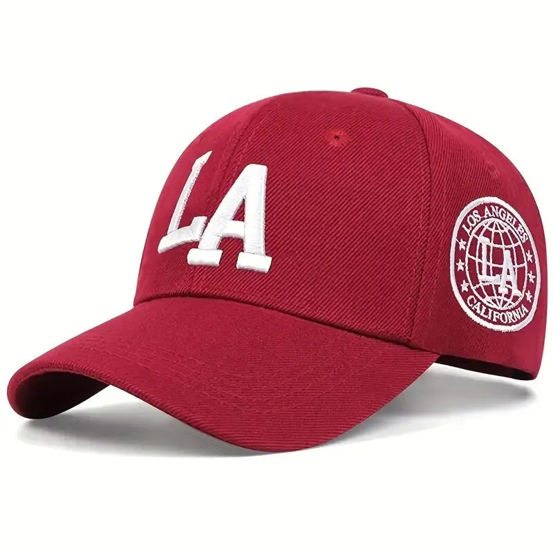 LA Embroidered Snapback Cap - Adjustable Unisex Baseball Hat | Casual Outdoor Streetwear Cap