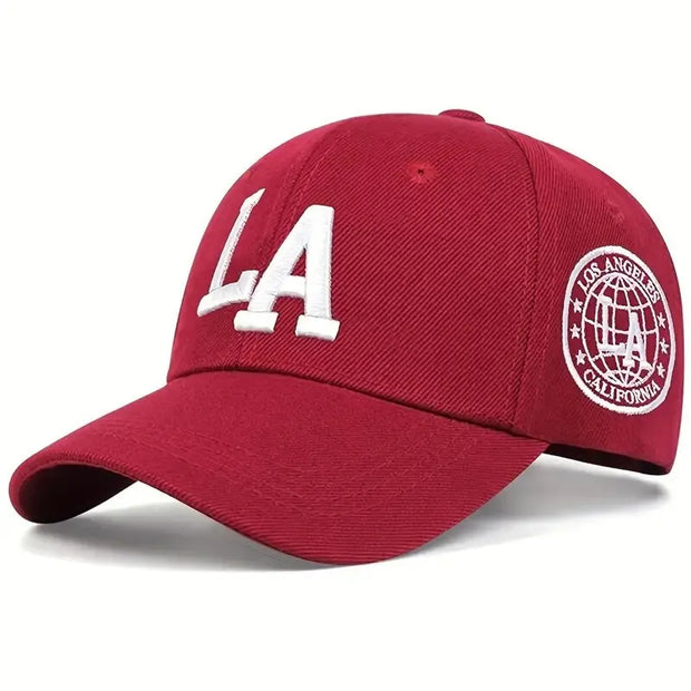 LA Embroidered Snapback Cap - Adjustable Unisex Baseball Hat | Casual Outdoor Streetwear Cap