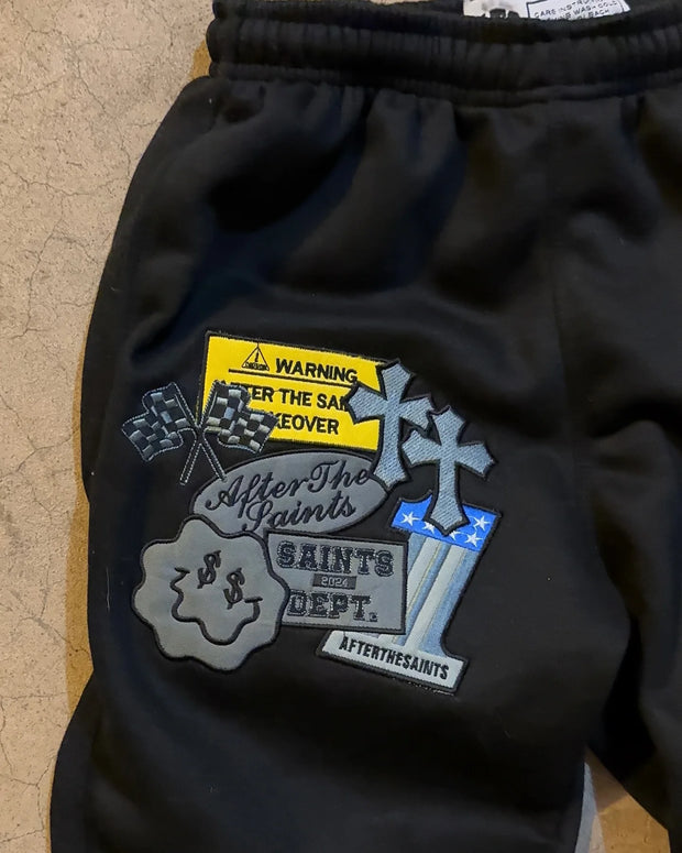 Y2K Streetwear Sports Pants - Retro Letter Embroidery Hip Hop High Waist Joggers for Men and Women