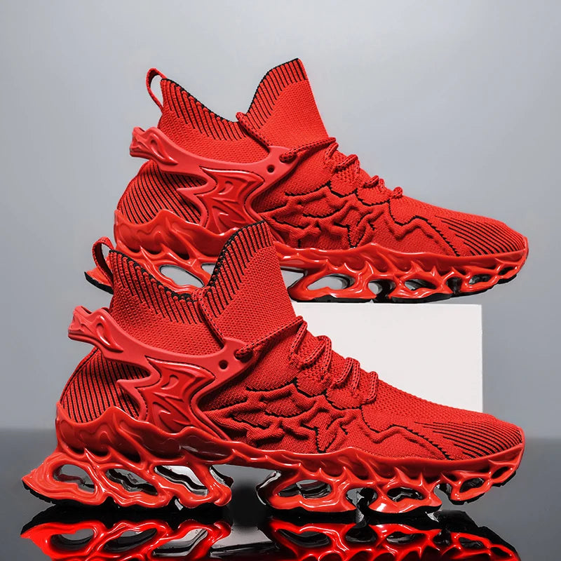 Men’s Flame Sole Sneakers V.2 - Luxury Streetwear Sneakers, Breathable Flyknit Running Shoes