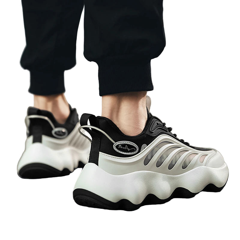 HydroPulse Street Runners – Men’s Breathable Mesh Sneakers, Lightweight TPU Sole Trainers, Casual Running Shoes