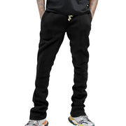 Urban Flare Joggers - Slim-Fit Stacked Pants, Y2K Streetwear Sweatpants with Striped Legs