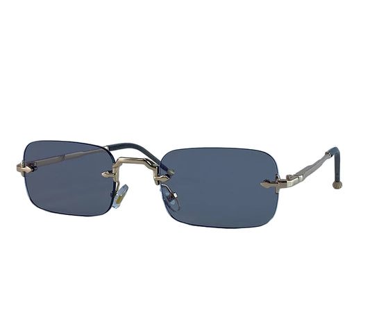 Small Frame Rimless Rectangle Sunglasses – 2025 Vintage Punk UV400 Shades for Men | Luxury Alloy Frame Gradient Eyewear