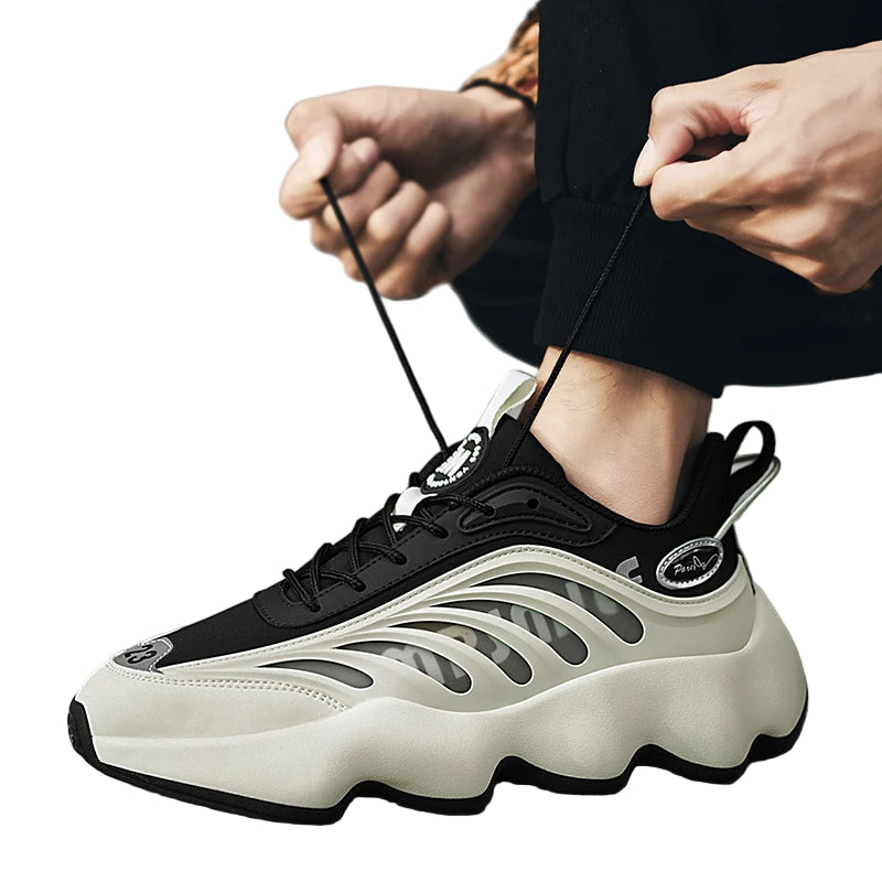 HydroPulse Street Runners – Men’s Breathable Mesh Sneakers, Lightweight TPU Sole Trainers, Casual Running Shoes