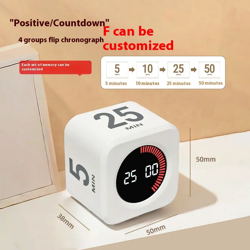 Visual Timer Learning Gravity Cube – Flip Countdown Timer, Fitness & Study Tool, Mini Desk Timer