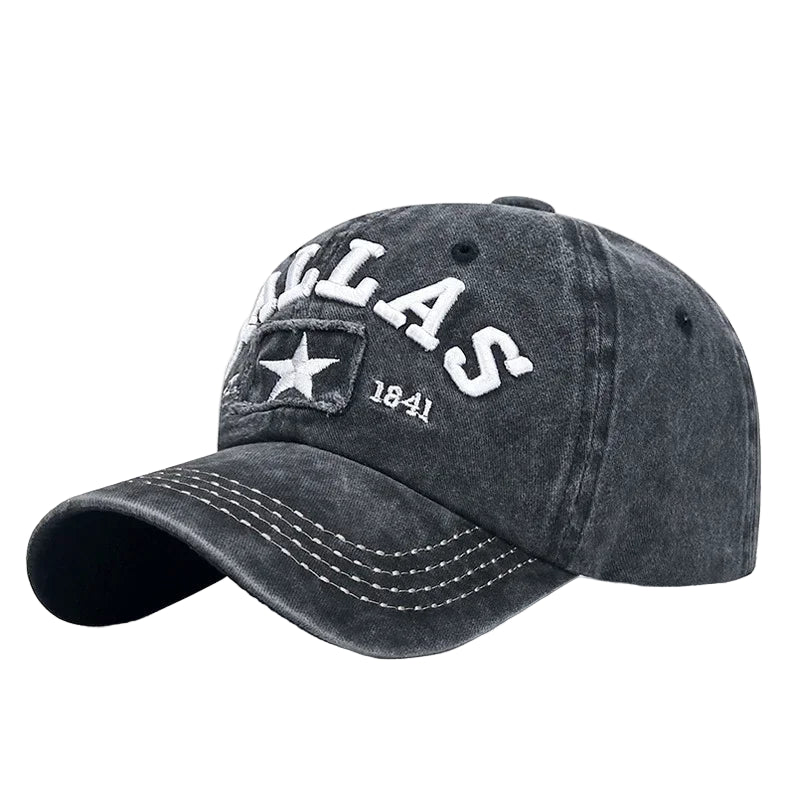 DALLAS 3D Embroidered Baseball Cap – Unisex Adjustable Cotton Hat, Casual Streetwear Snapback