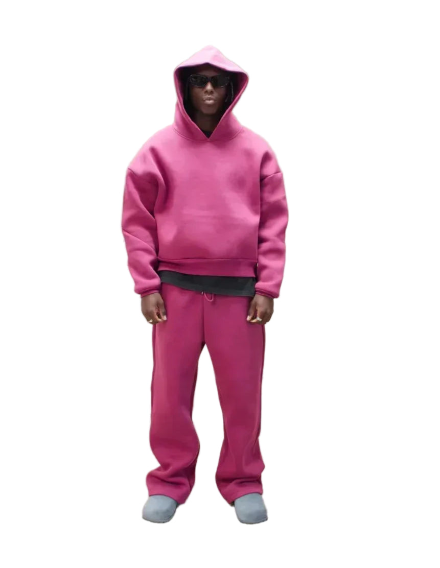 Retro Y2K Streetwear Two-Piece Set – Hoodie & Straight-Leg Pants, Men’s Casual Tracksuit