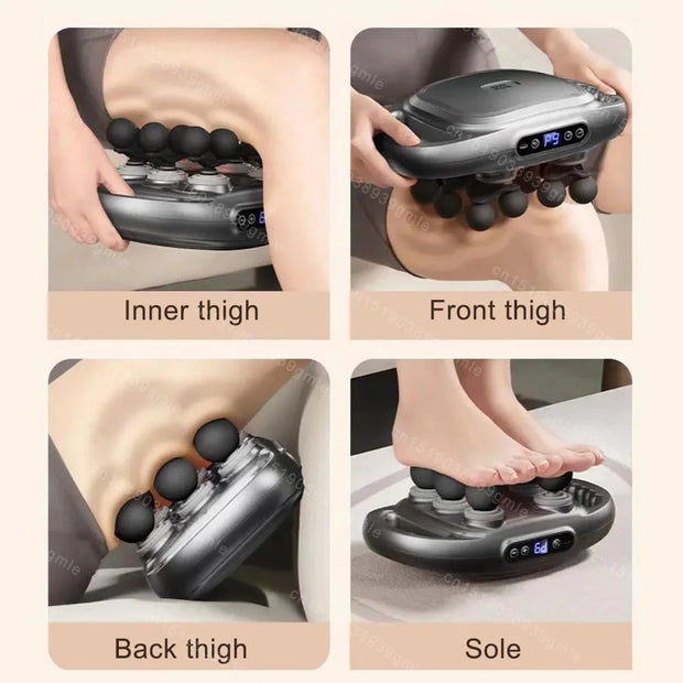 Fascia Gun Deep Tissue Massage Gun – 12/8 Heads, High-Frequency Electric Muscle Massager for Neck, Back & Legs