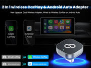 2-in-1 Wireless CarPlay & Android Auto Adapter – Plug & Play, Auto Connect, Converts Wired to Wireless for iPhone & Android (2017+ Cars)