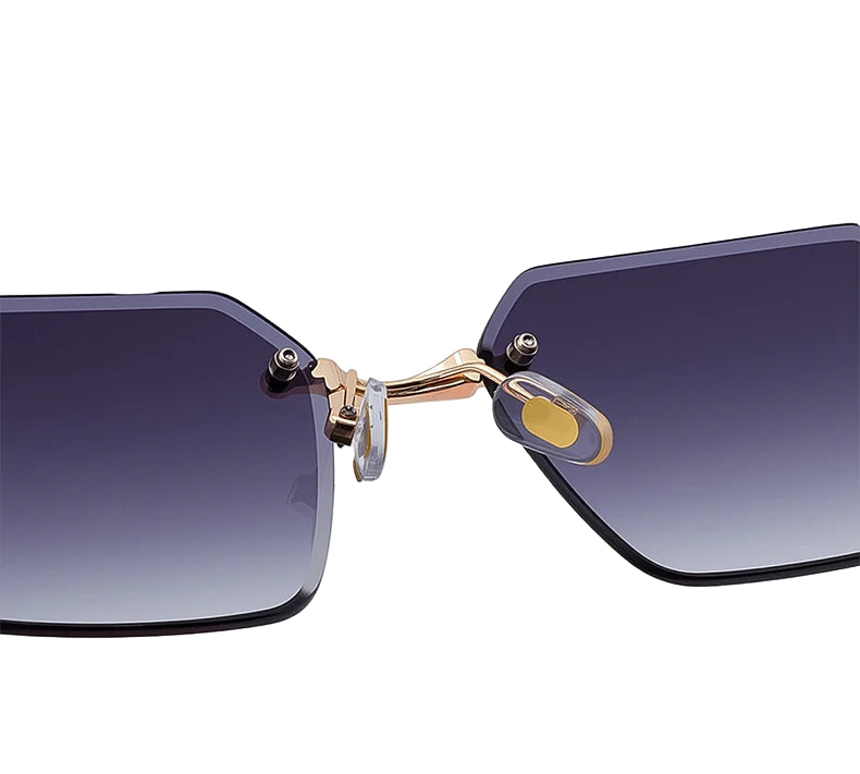 Square Rimless Sunglasses for Men – 2025 Luxury Steampunk Polygon Gradient UV400 Shades by KIM7KIM | Trendy Frameless Eyewear