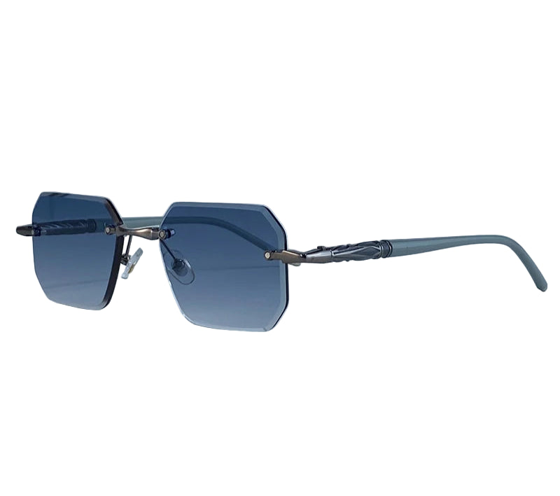 Square Rimless Sunglasses for Men – 2025 Luxury Steampunk Polygon Gradient UV400 Shades by KIM7KIM | Trendy Frameless Eyewear