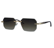 Square Rimless Sunglasses for Men – 2025 Luxury Steampunk Polygon Gradient UV400 Shades by KIM7KIM | Trendy Frameless Eyewear