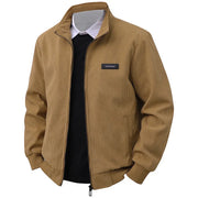 Men’s Appliqué "BestFashion" Zip Jacket – Fitted Lightweight Spring Fall Streetwear | Turn-Down Collar Outerwear