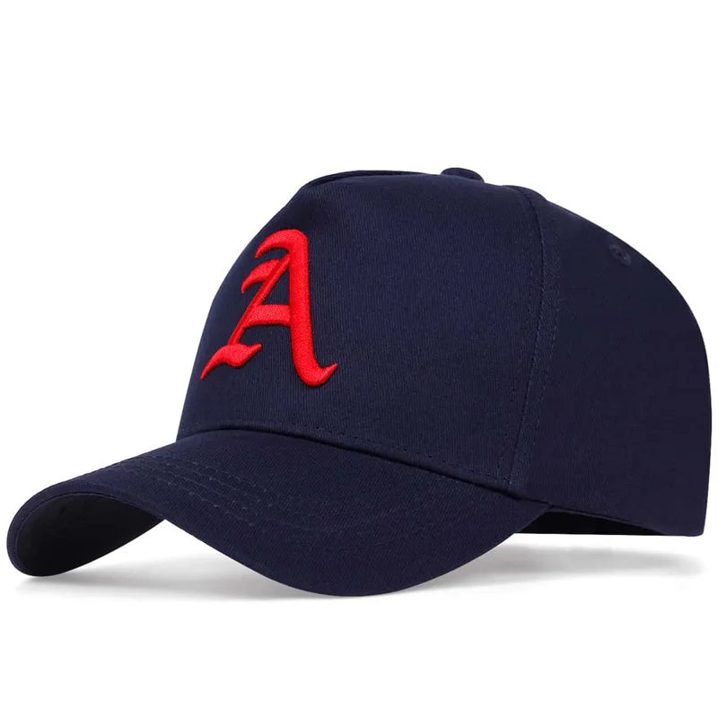 Letter "A" Embroidered Baseball Cap Cotton Adjustable Trucker Hat for Men | Summer Snapback Sun Cap